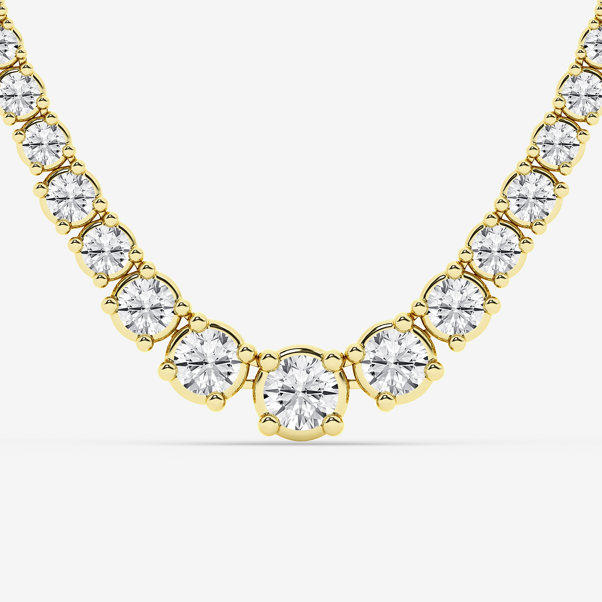 Additional Image 1 for  20 ctw Round Lab Grown Diamond Four Prong Graduated Tennis Necklace
